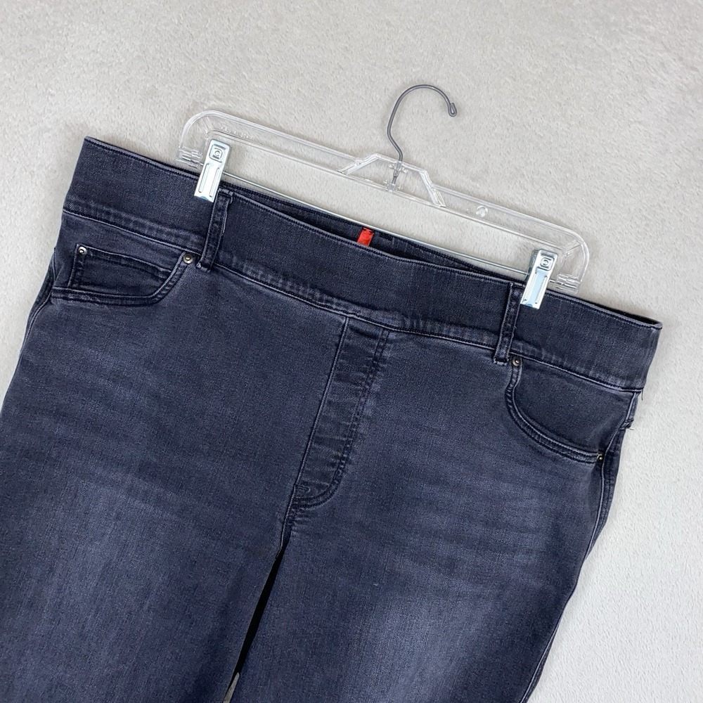 SPANX Denim Jeans Women's 40x28 Black Tapered Leg Plus Size Pull On Pants 40672